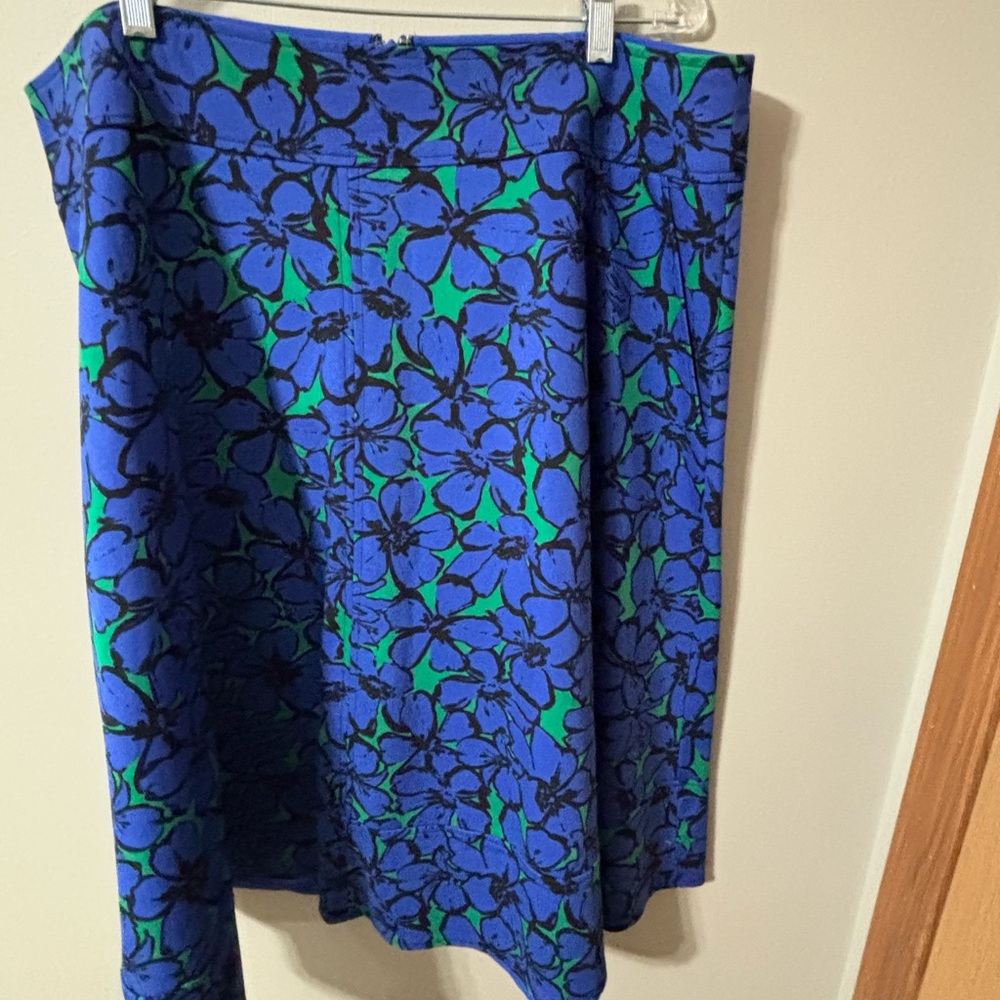 Lane Bryant Blue Midi A-Line Skirt for Work - Picture 2 of 6